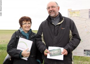 Christiane Lambert (première vice-présidente de la FNSEA) et Benoît Collard (agriculteur à Somme Tourbe).
