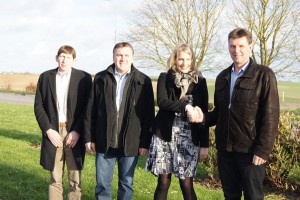 Delphine Poirson, Directrice Windvision (au centre) affirme sa volonté de collaborer avec les acteurs du territoire, en présence (de gauche à droite) Pierre Demissy, Sébastien Loriette et Hervé Lapie